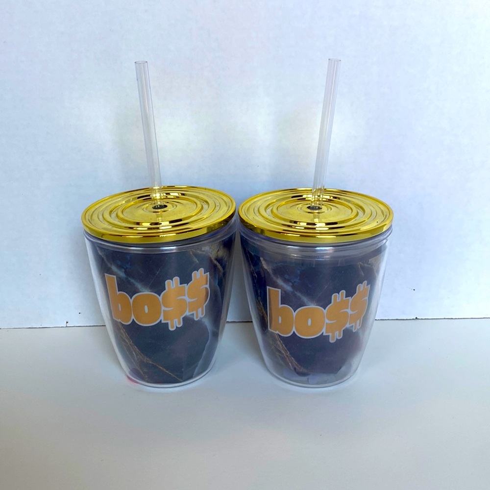 BOSS CUP WITH STRAW